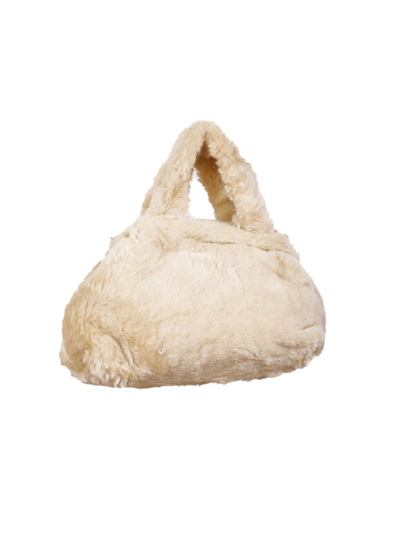 Bej Peluş Silindir Çanta