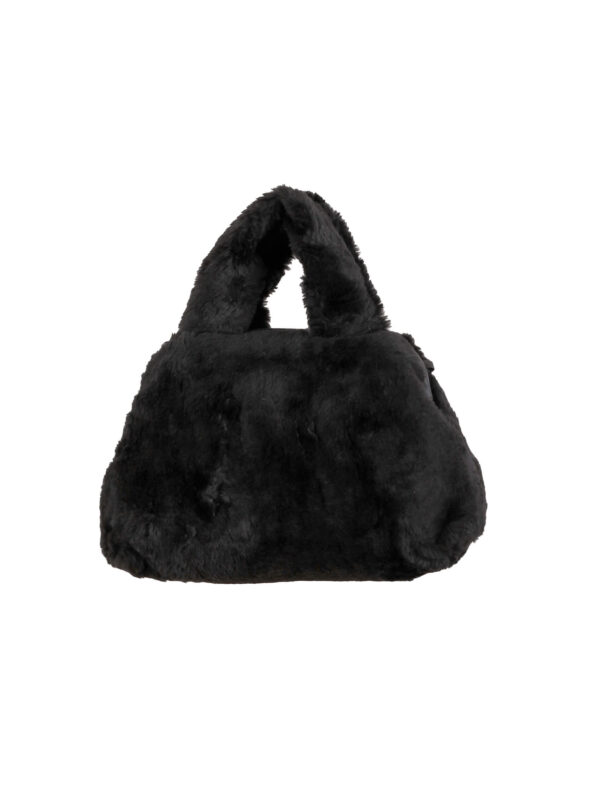 Siyah Peluş Silindir Çanta