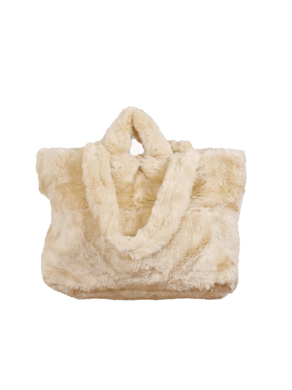 Bej Peluş Saplı Çanta