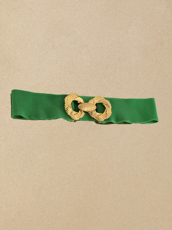 Yeşil Gold Barok Lastikli Kemer