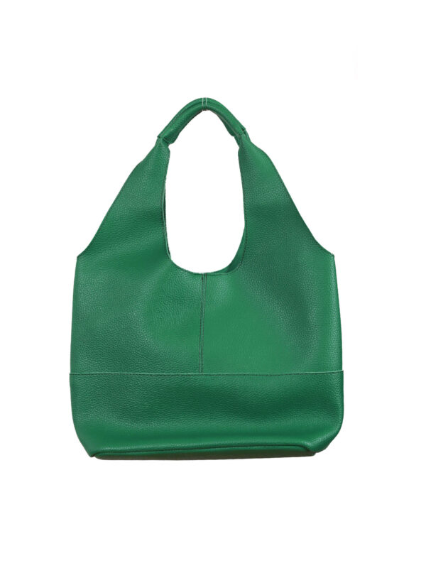 Yeşil Yan Fermuar Gofre Çanta