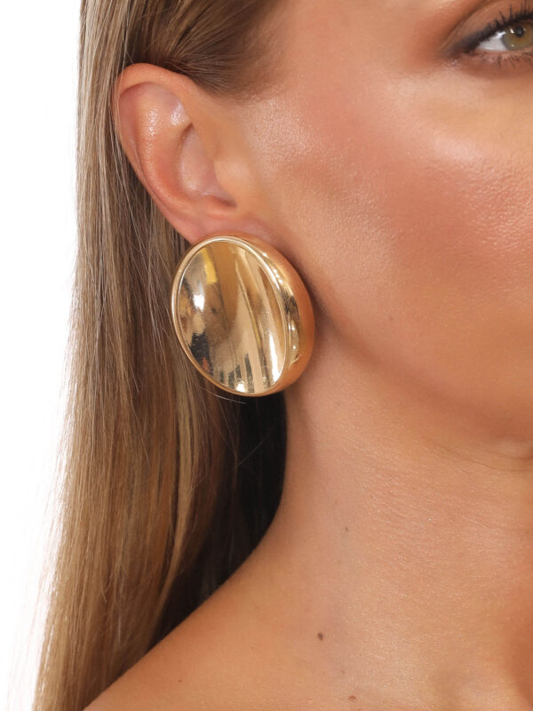 Gold Elips Ayna Küpe