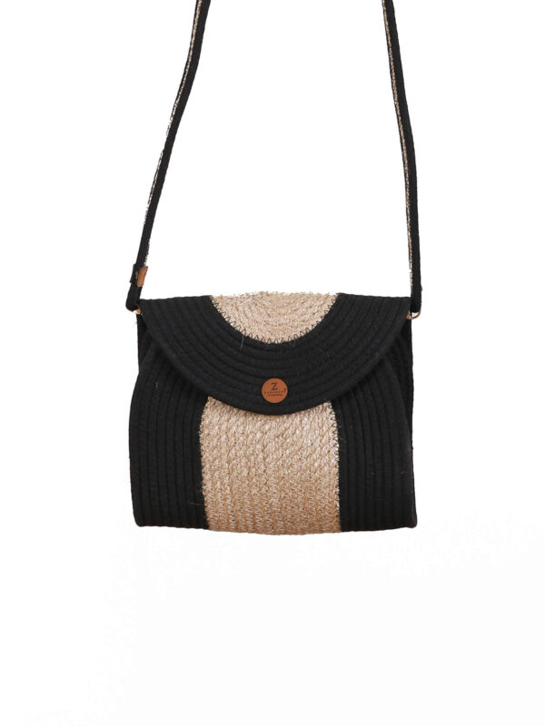 Siyah Taş Hasır Çanta
