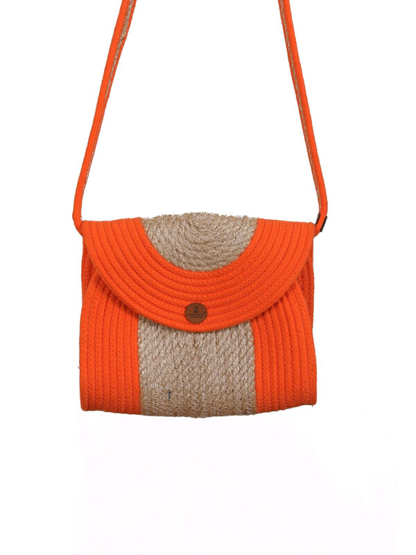 Turuncu Taş Hasır Çanta