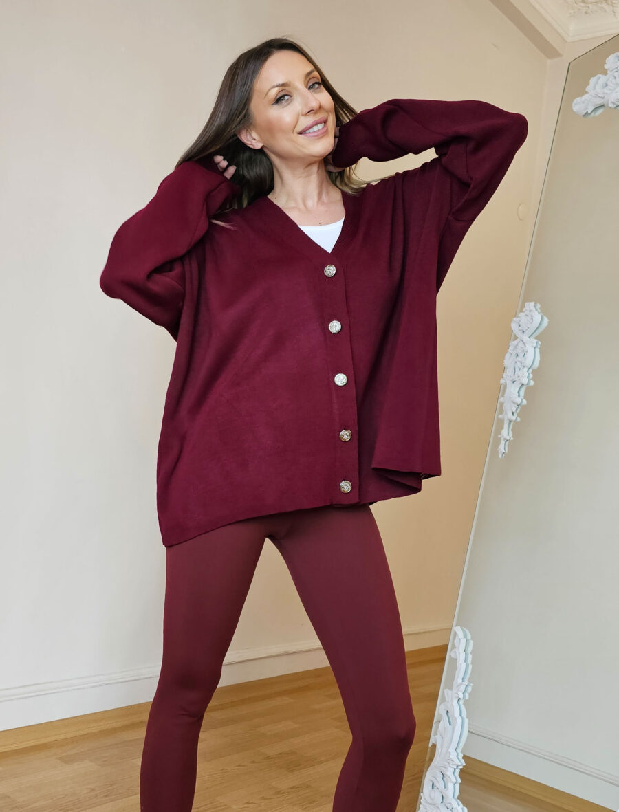 Bordo Oversize Massi Hırka