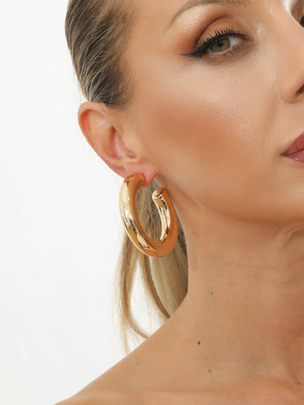 Gold Kalın Halka Küpe