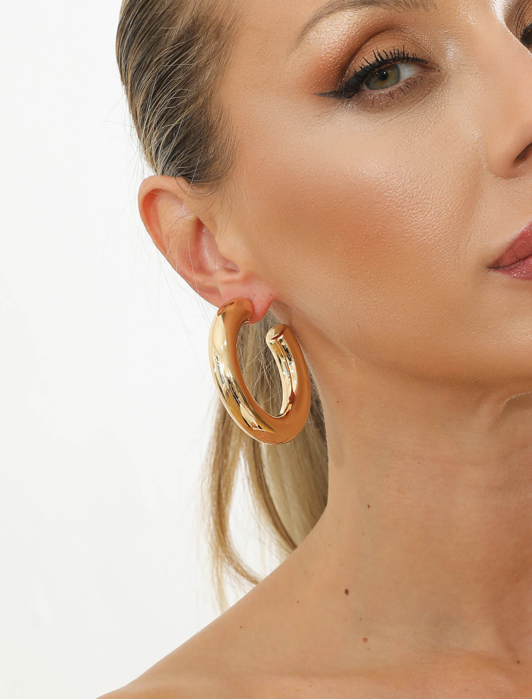 Gold Kalın Halka Küpe