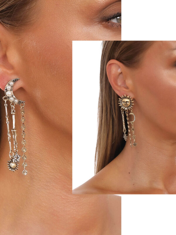 Ay Güneş İncili Küpe