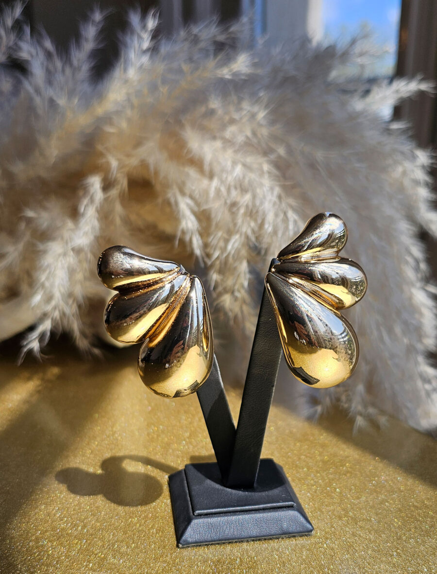 Gold Yelpaze Küpe - Görsel 2
