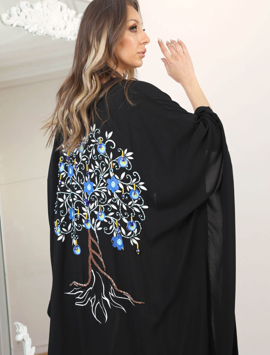 Siyah Nazar Boncuğu Kimono - Görsel 5