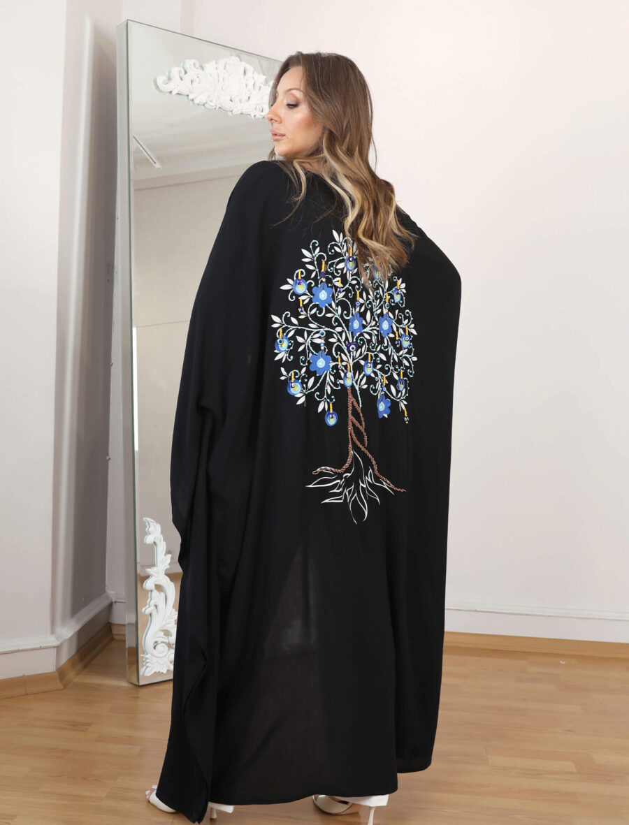 Siyah Nazar Boncuğu Kimono