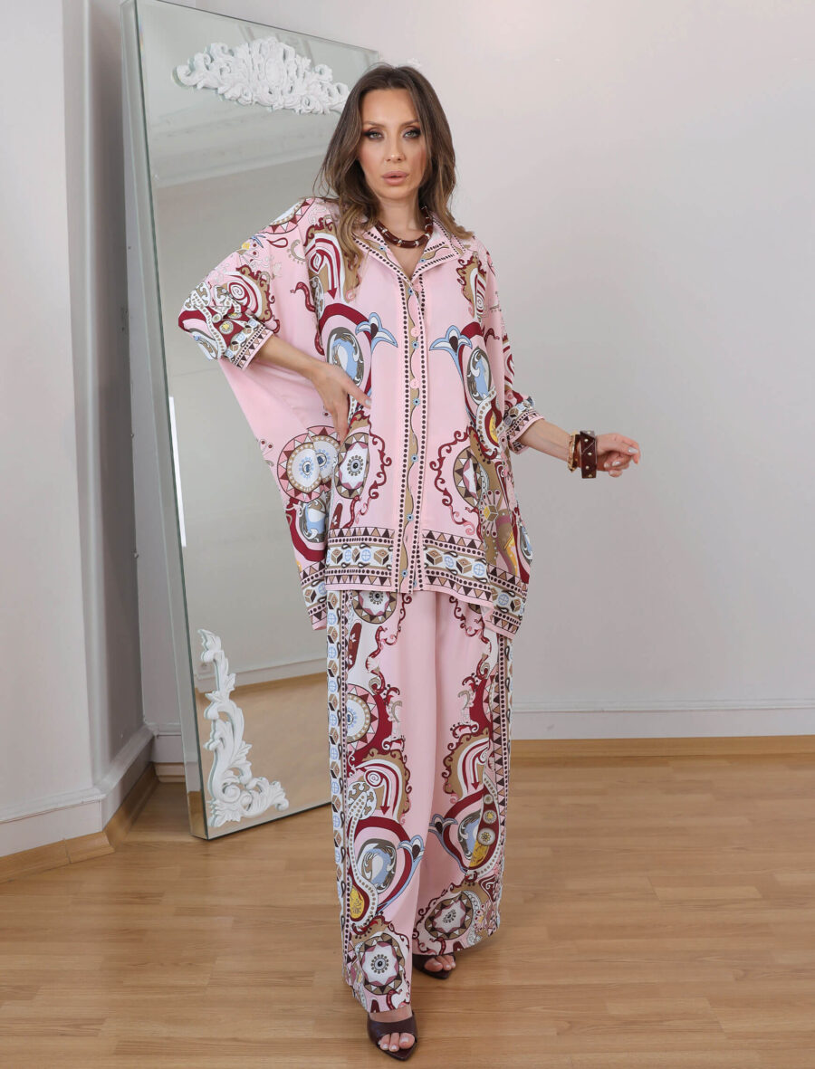 Pembe Şal Desen Milano Takım