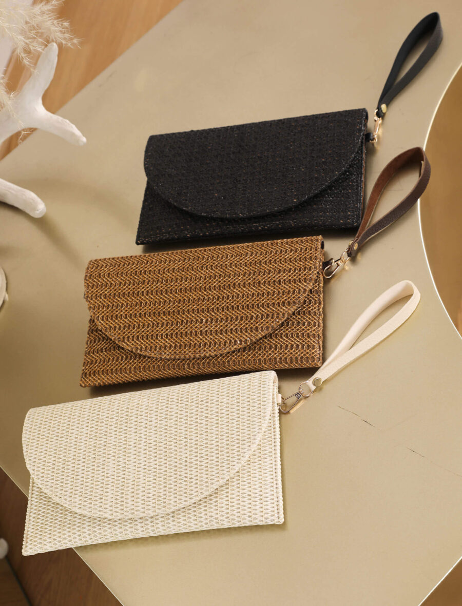 Ekru Hasır Clutch - Görsel 2
