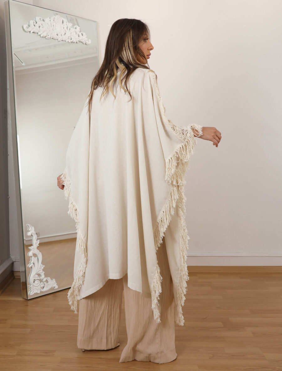 Püsküllü Keten Kimono - Görsel 7