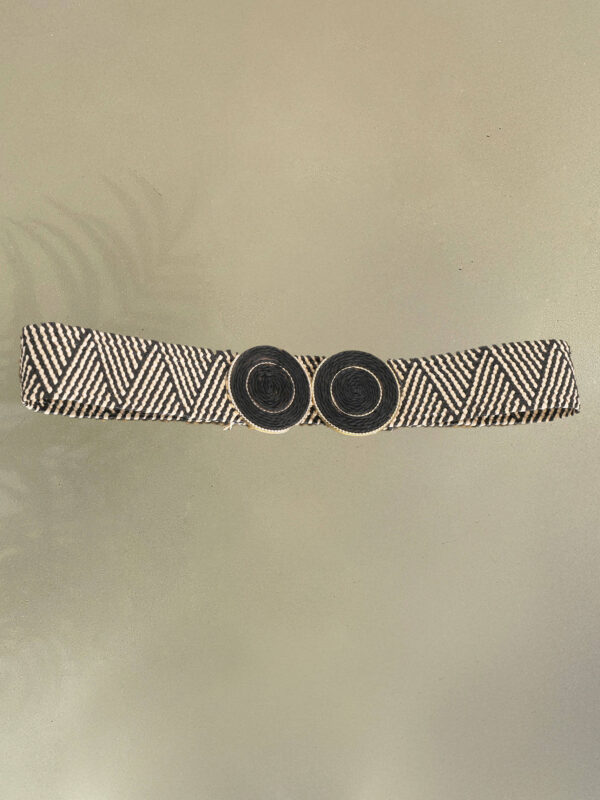 Siyah Taş Çizgi  Daire Hasır Kemer