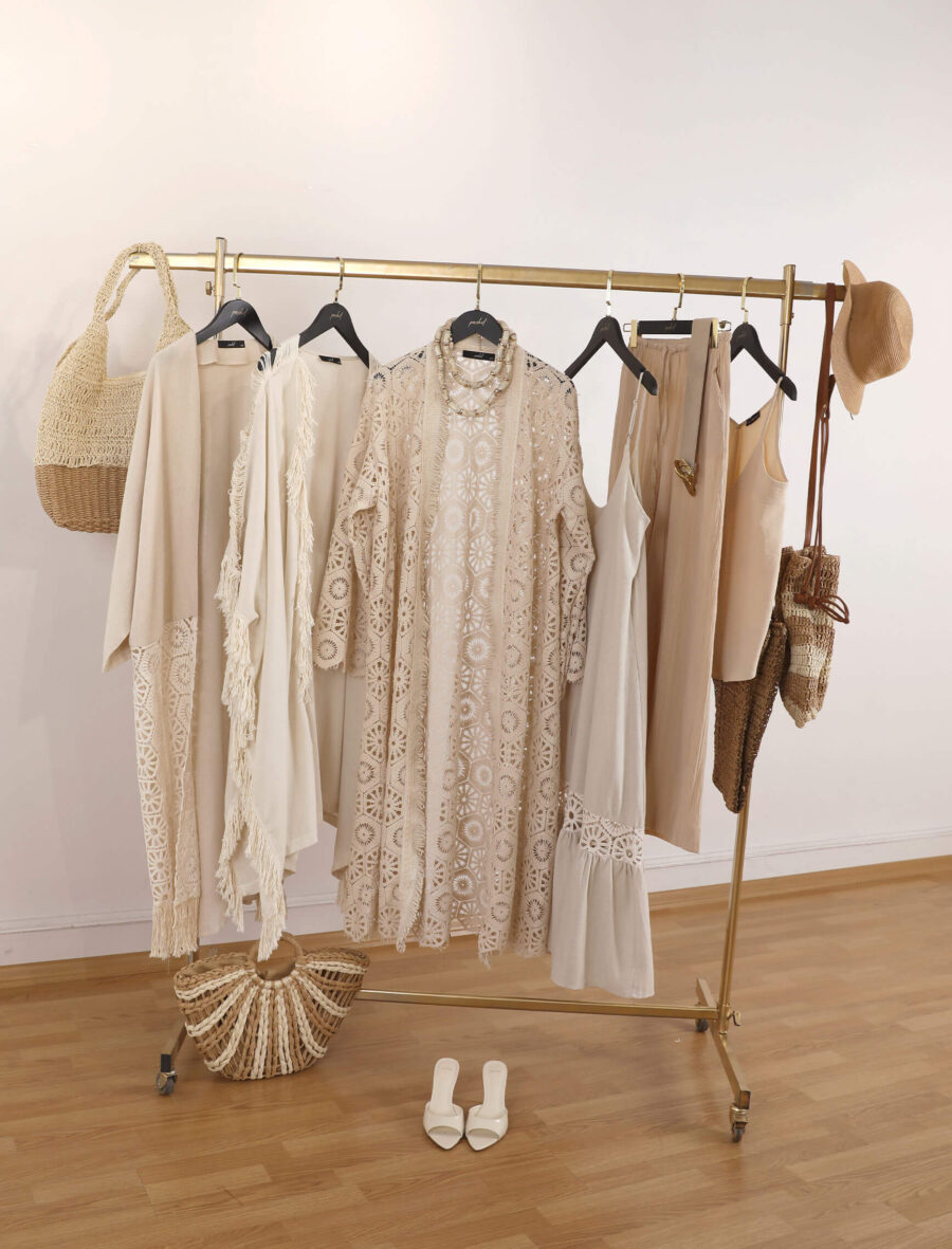 Püsküllü Keten Kimono - Görsel 9