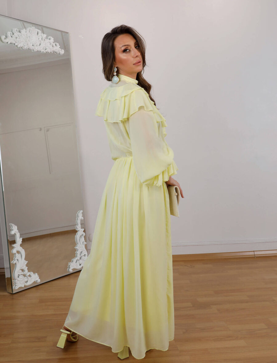 Sarı Samantha Elbise - Görsel 6
