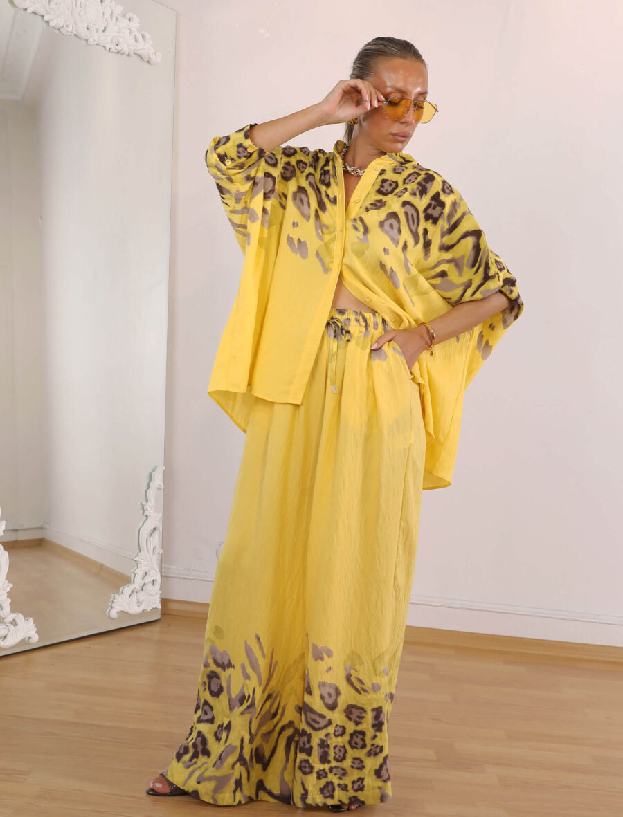 Sarı Leopardesen Lia Takım - Görsel 3