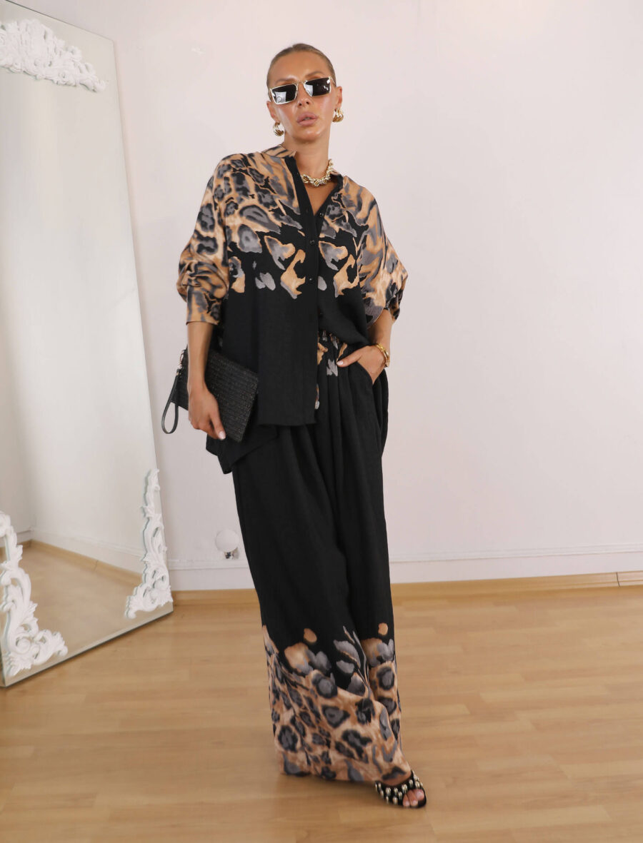 Siyah Leopardesen Lia Takım - Görsel 4