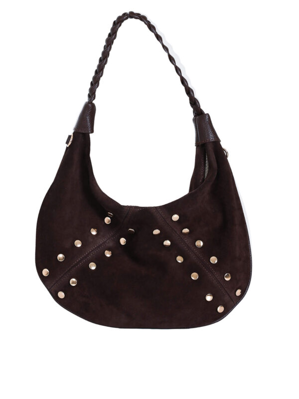 Kahverengi Süet Gold Trok Ay Çanta