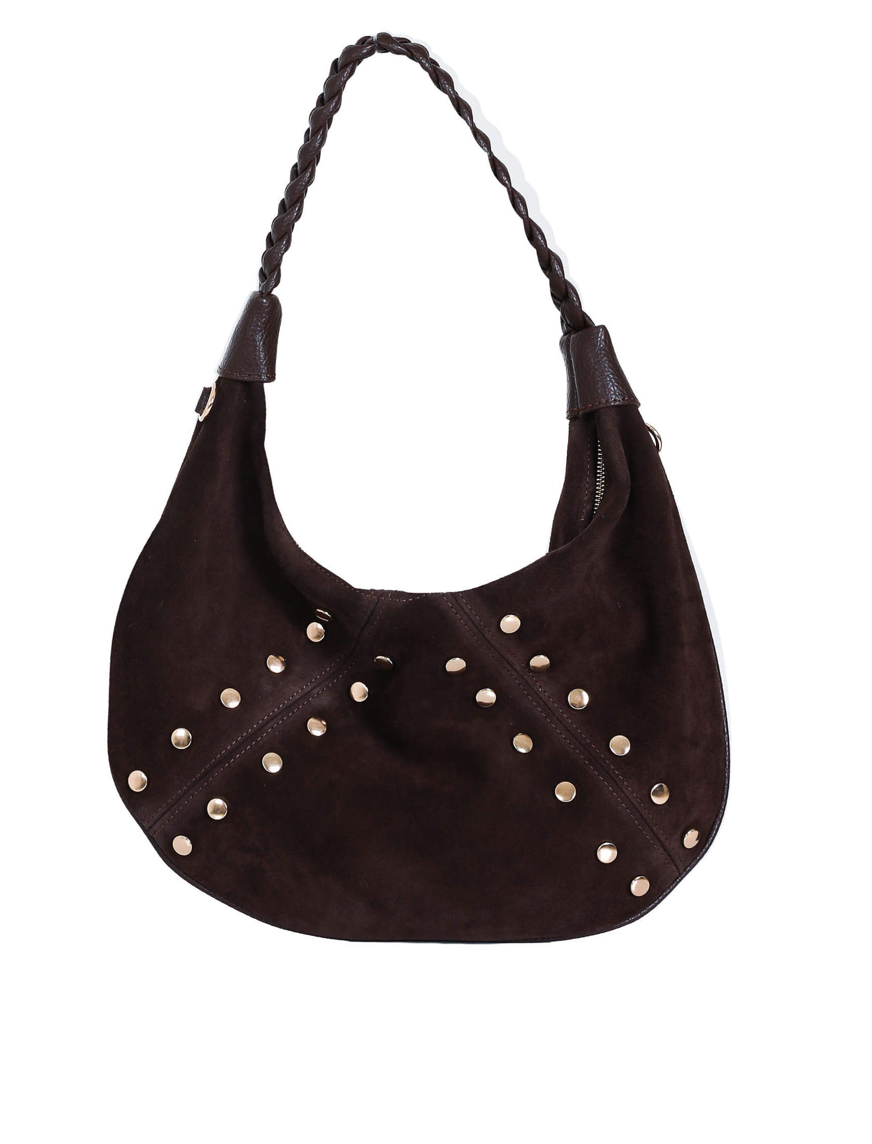 Kahverengi Süet Gold Trok Ay Çanta