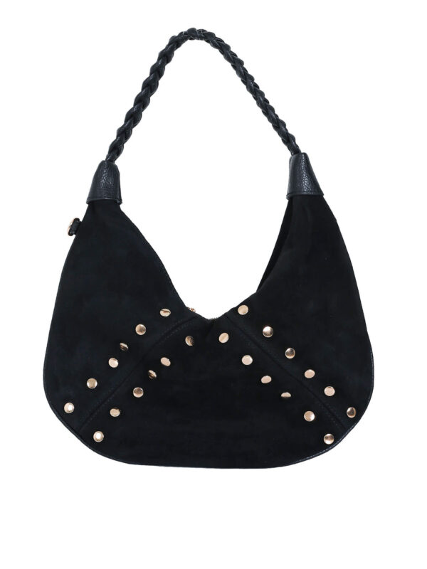 Siyah Süet Gold Trok Ay Çanta