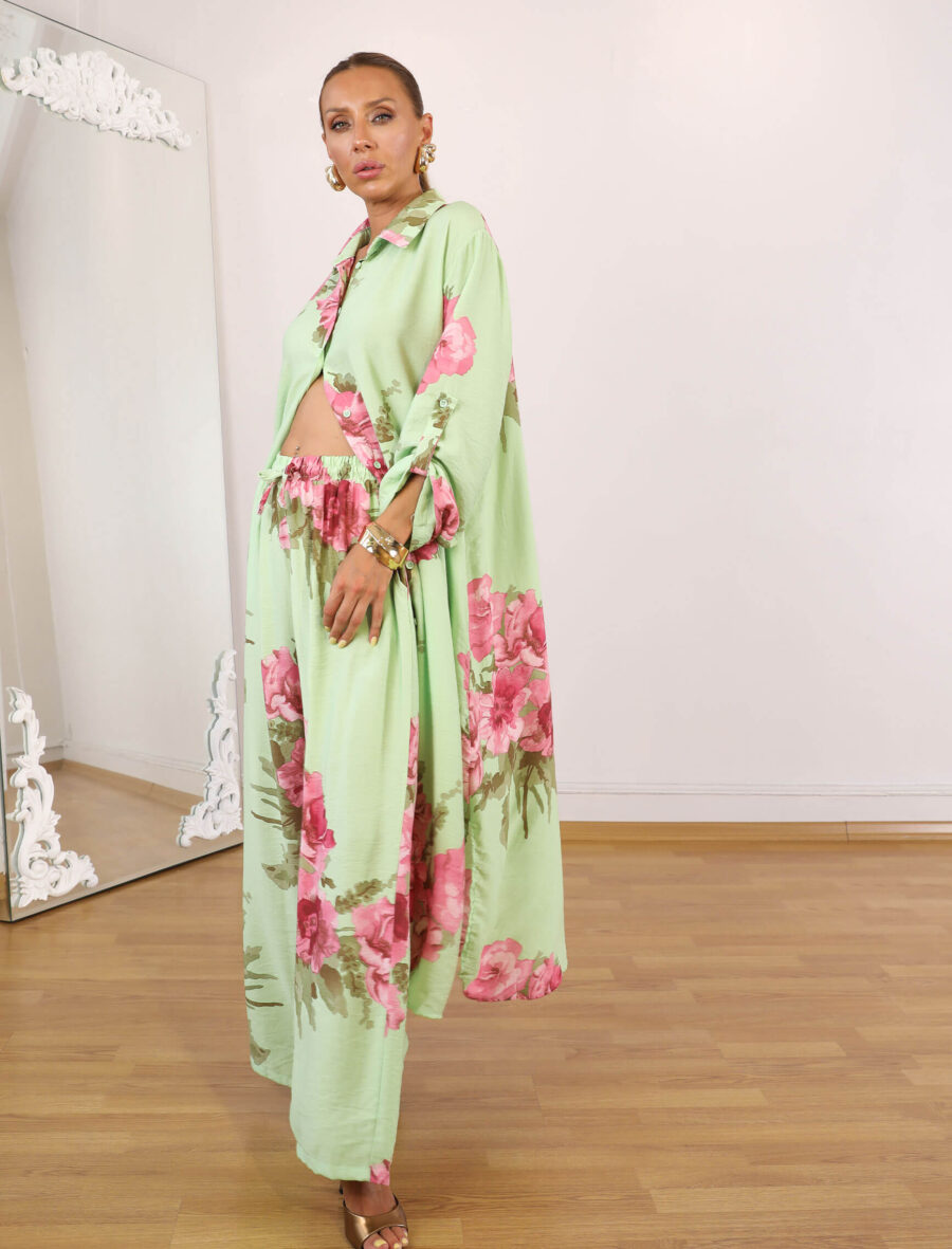Yeşil Warda Tunik Takım - Görsel 3