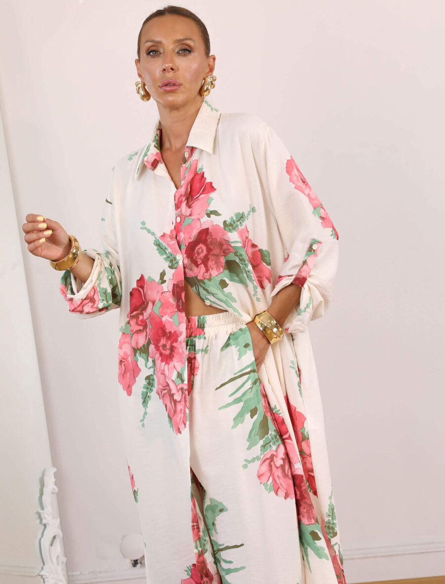 Beyaz Warda Tunik Takım - Görsel 4