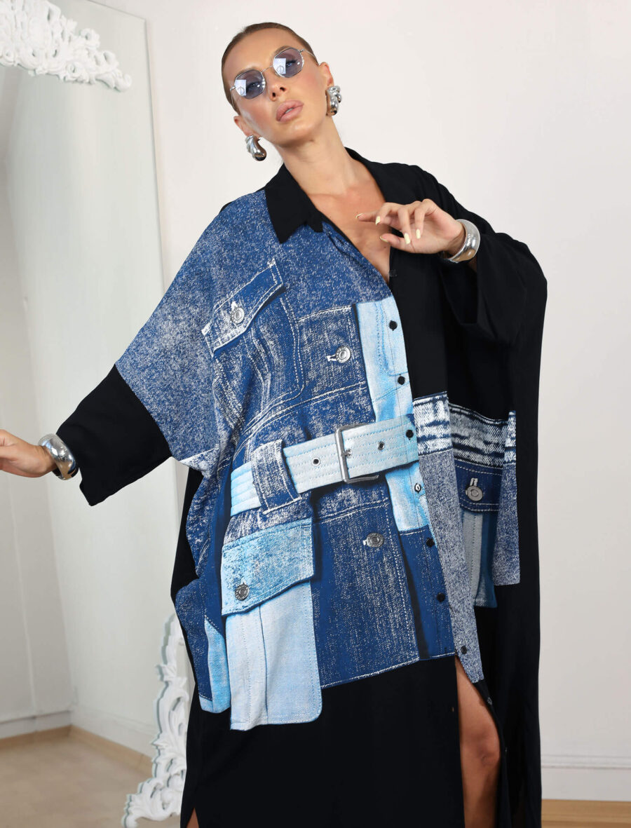 Siyah Jean Lena Tunik - Görsel 2