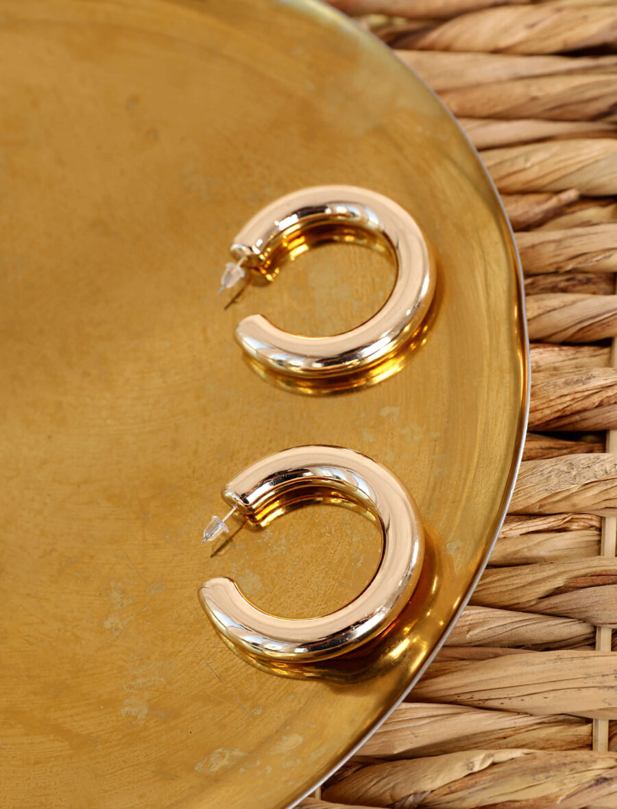 Gold Kalın Halka Küpe