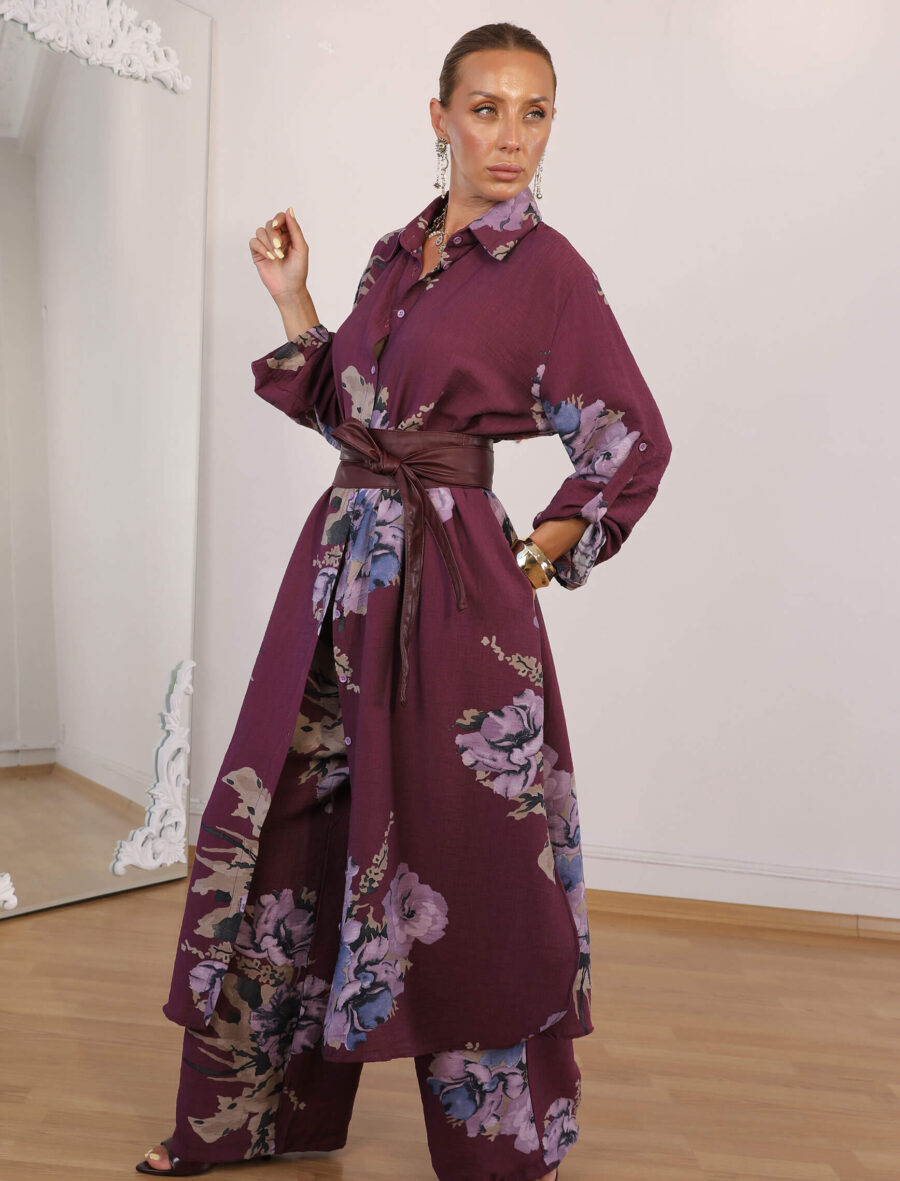 Bordo Warda Tunik Takım - Görsel 6