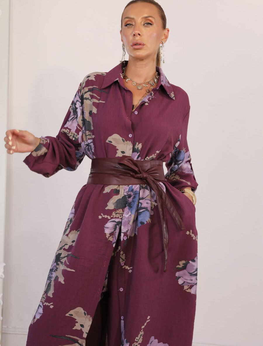 Bordo Warda Tunik Takım - Görsel 5