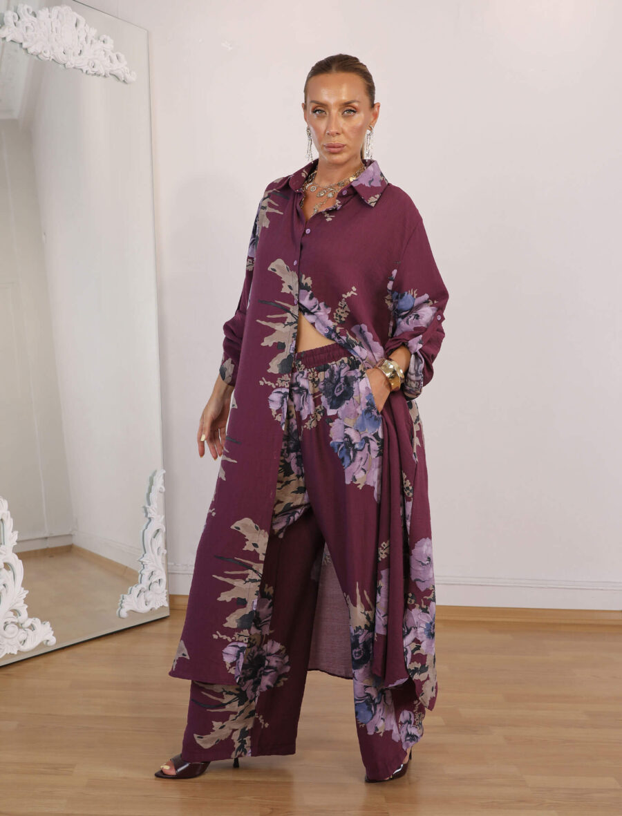 Bordo Warda Tunik Takım - Görsel 3
