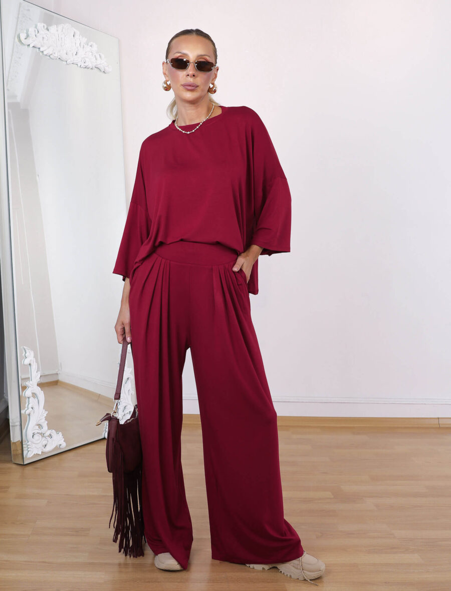 Bordo Fiyona Modal Takım - Görsel 3