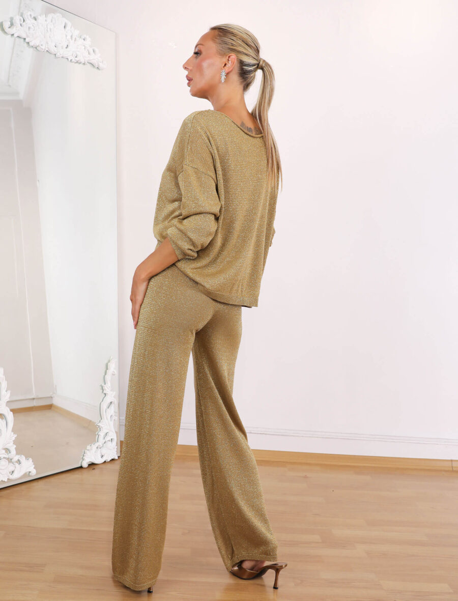Gold Simli Triko Pantolon - Görsel 4