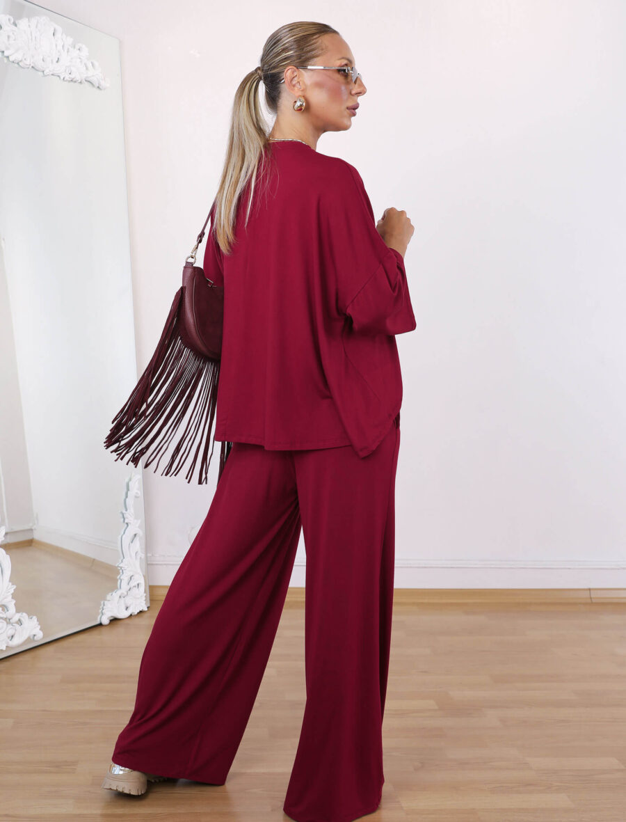 Bordo Fiyona Modal Takım - Görsel 5