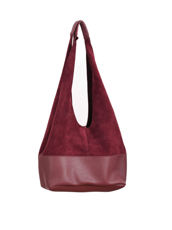 Bordo Süet-Deri Rojo Çanta