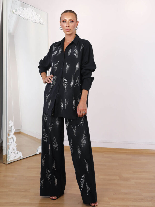 Siyah Taşlı Dalia Takım