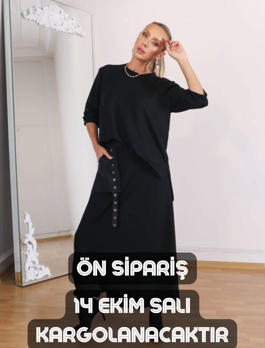 Siyah Şalvar Etekli Takım