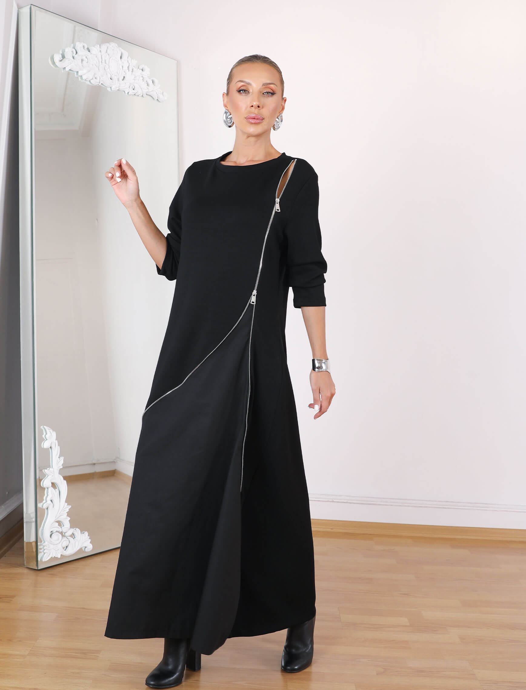 Siyah Belotti Elbise - Görsel 3