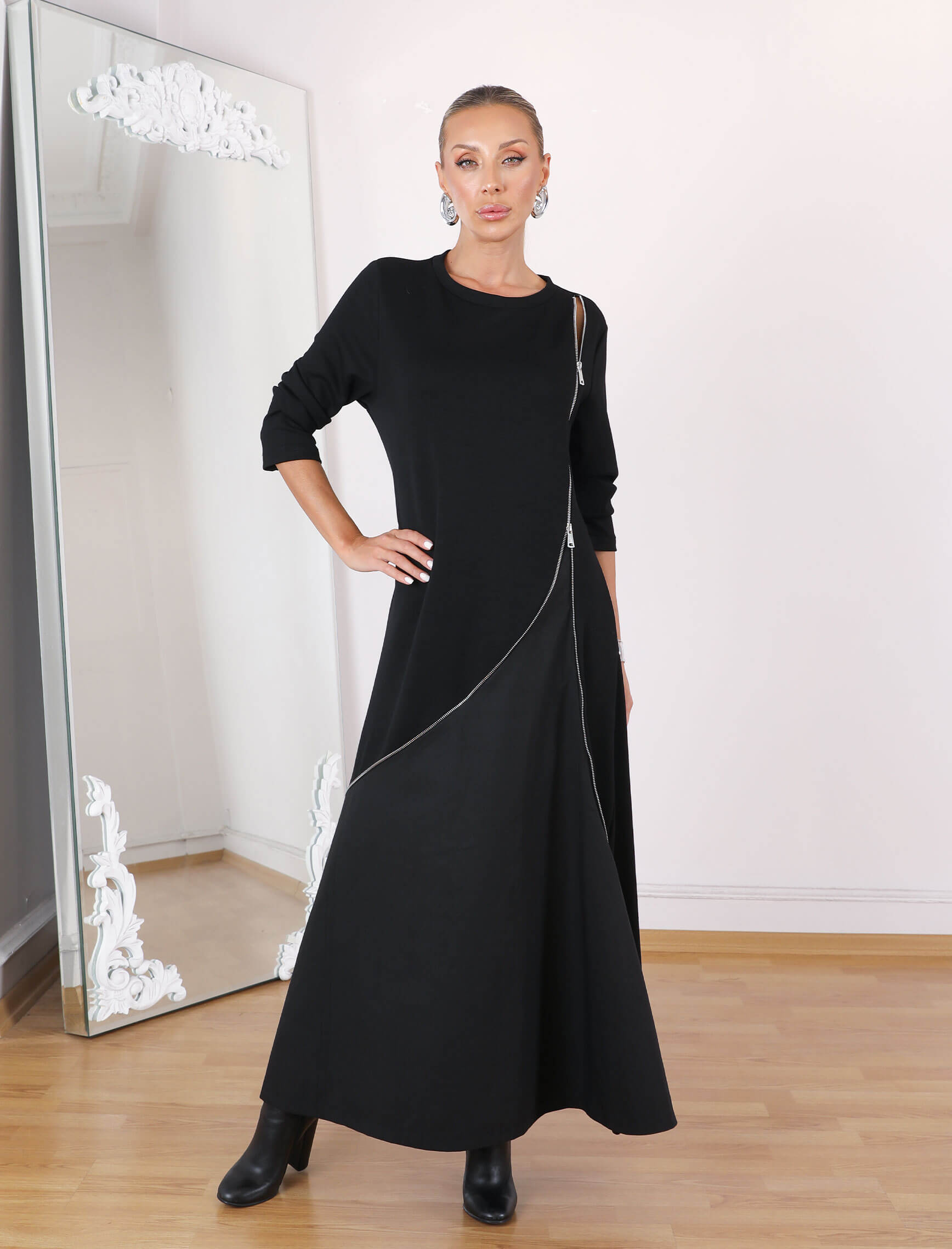 Siyah Belotti Elbise - Görsel 2