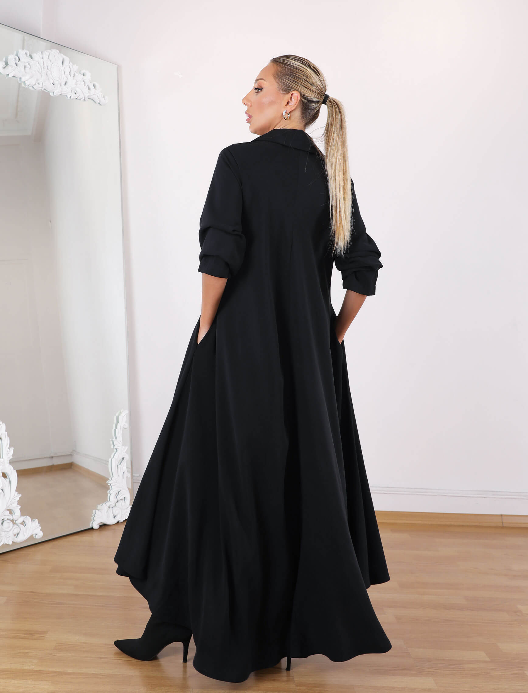 Siyah Gremo Elbise - Görsel 4