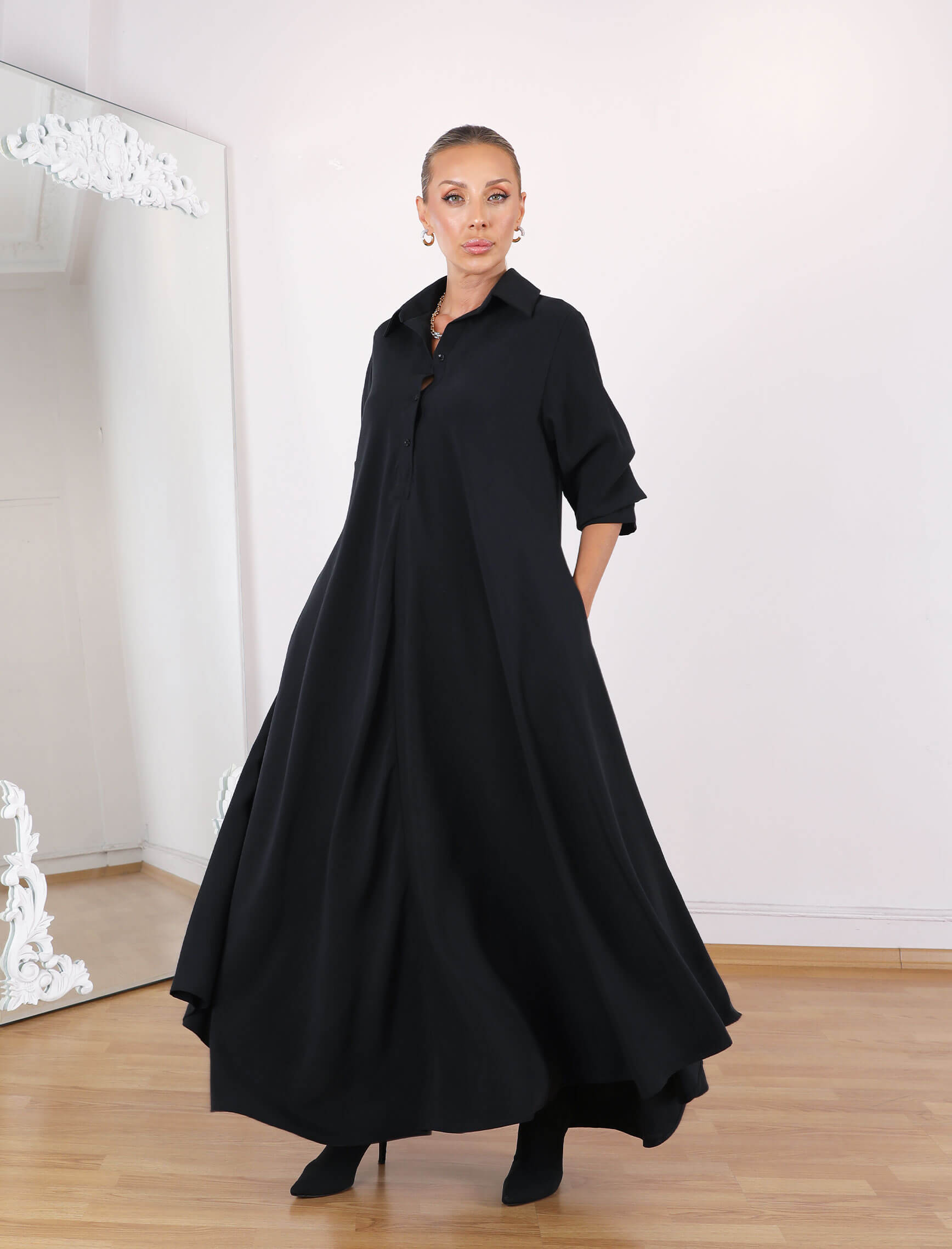 Siyah Gremo Elbise - Görsel 2