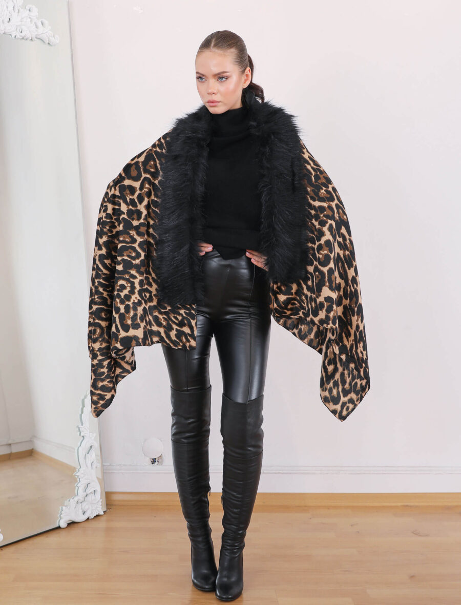 Leopardesen Peluş Şal - Görsel 2