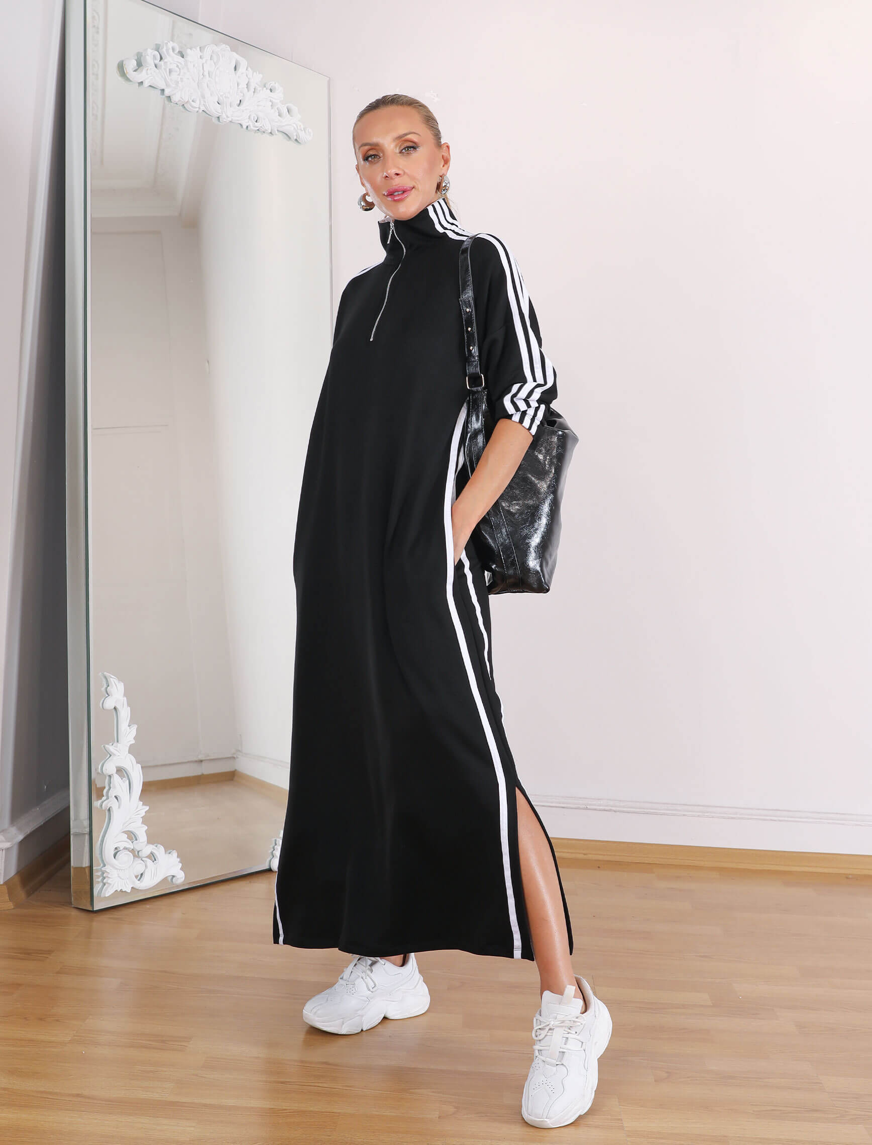 3 Şerit Biyeli Spor Elbise