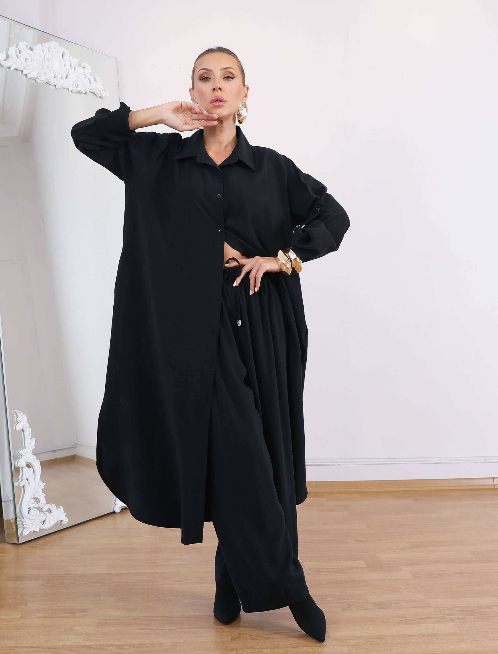 Siyah Moreno Tunik Takım - Görsel 4