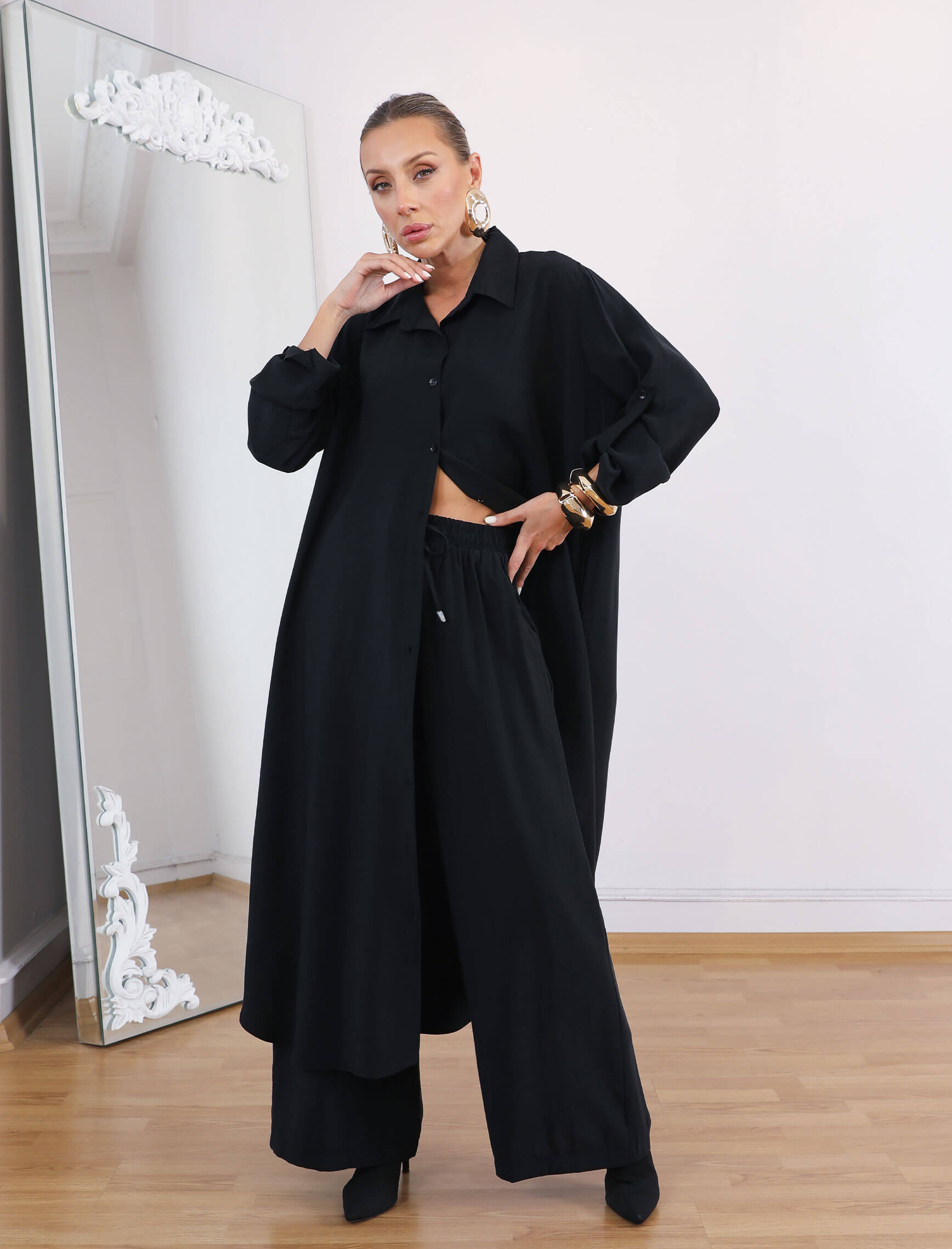 Siyah Moreno Tunik Takım - Görsel 3