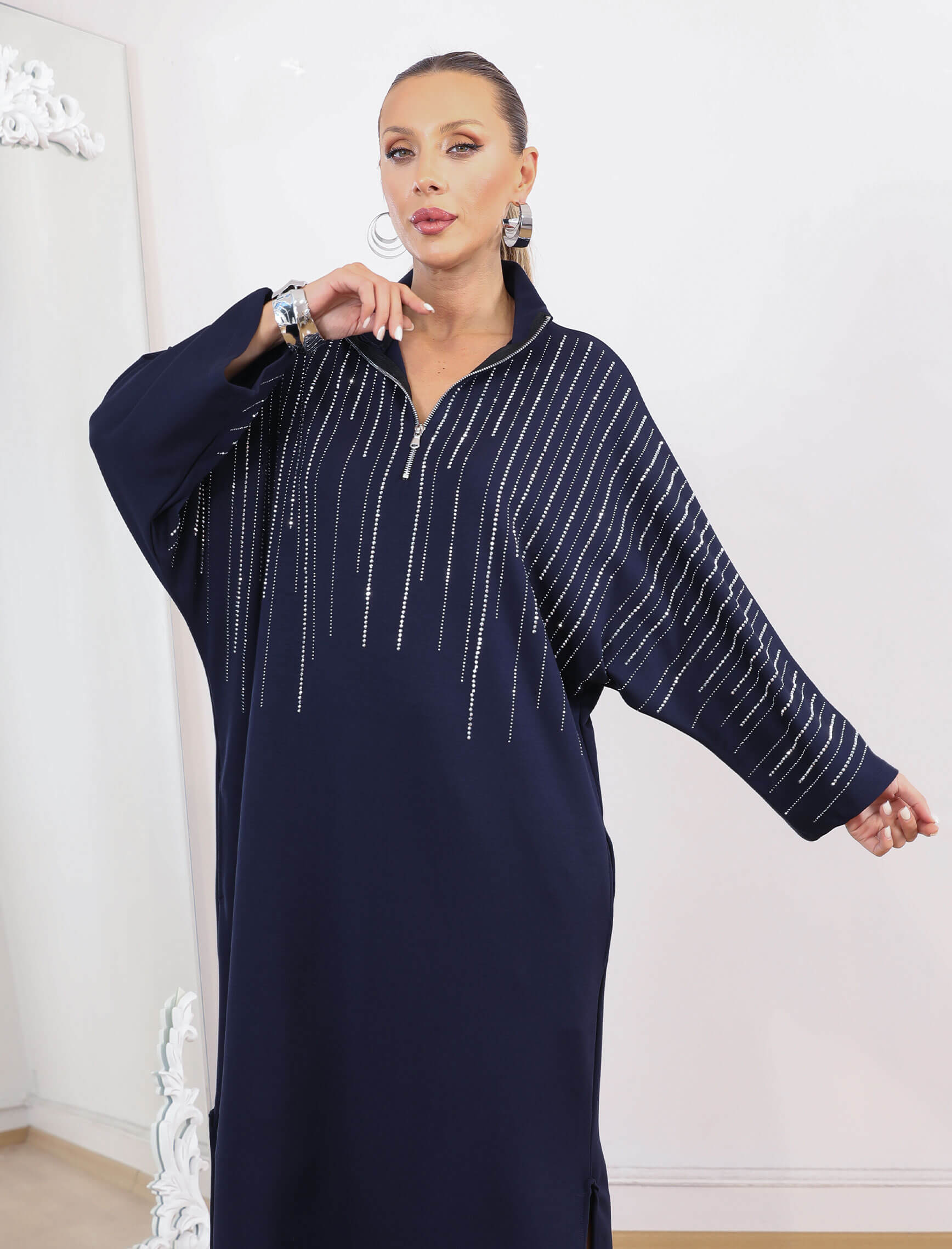 Laci Gümüş Taşlı Glamore Elbise - Görsel 2