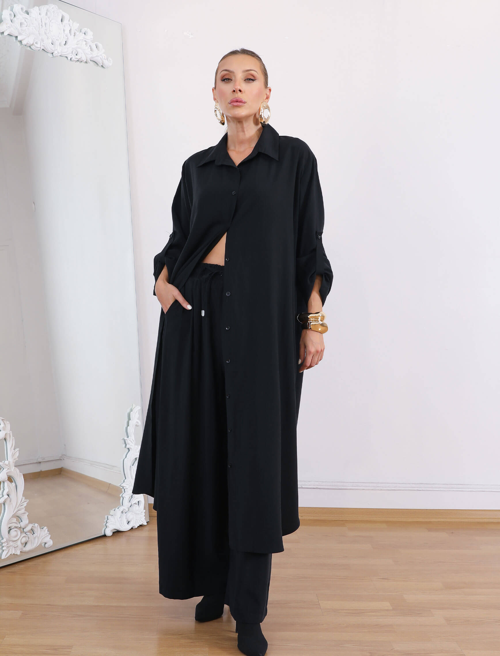 Siyah Moreno Tunik Takım - Görsel 2