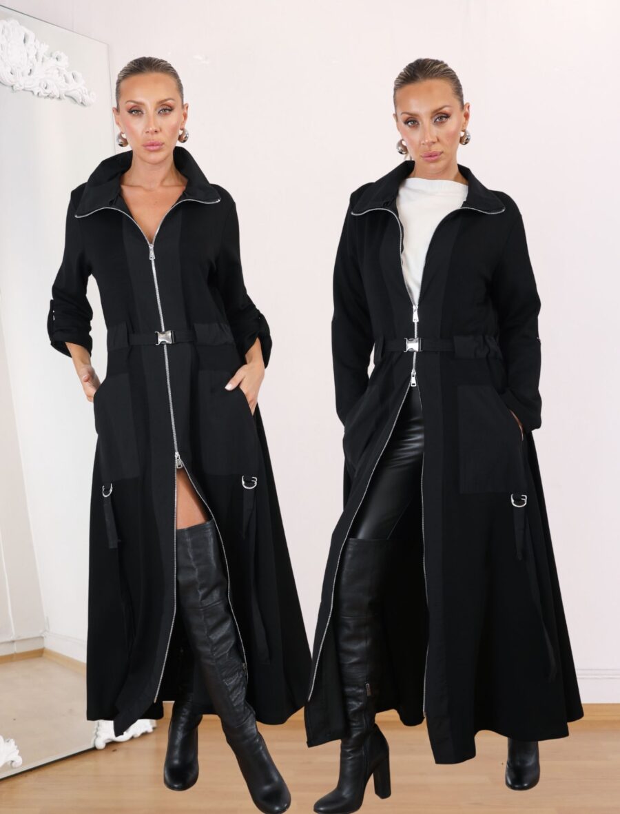 Siyah Mijha Trench - Elbise